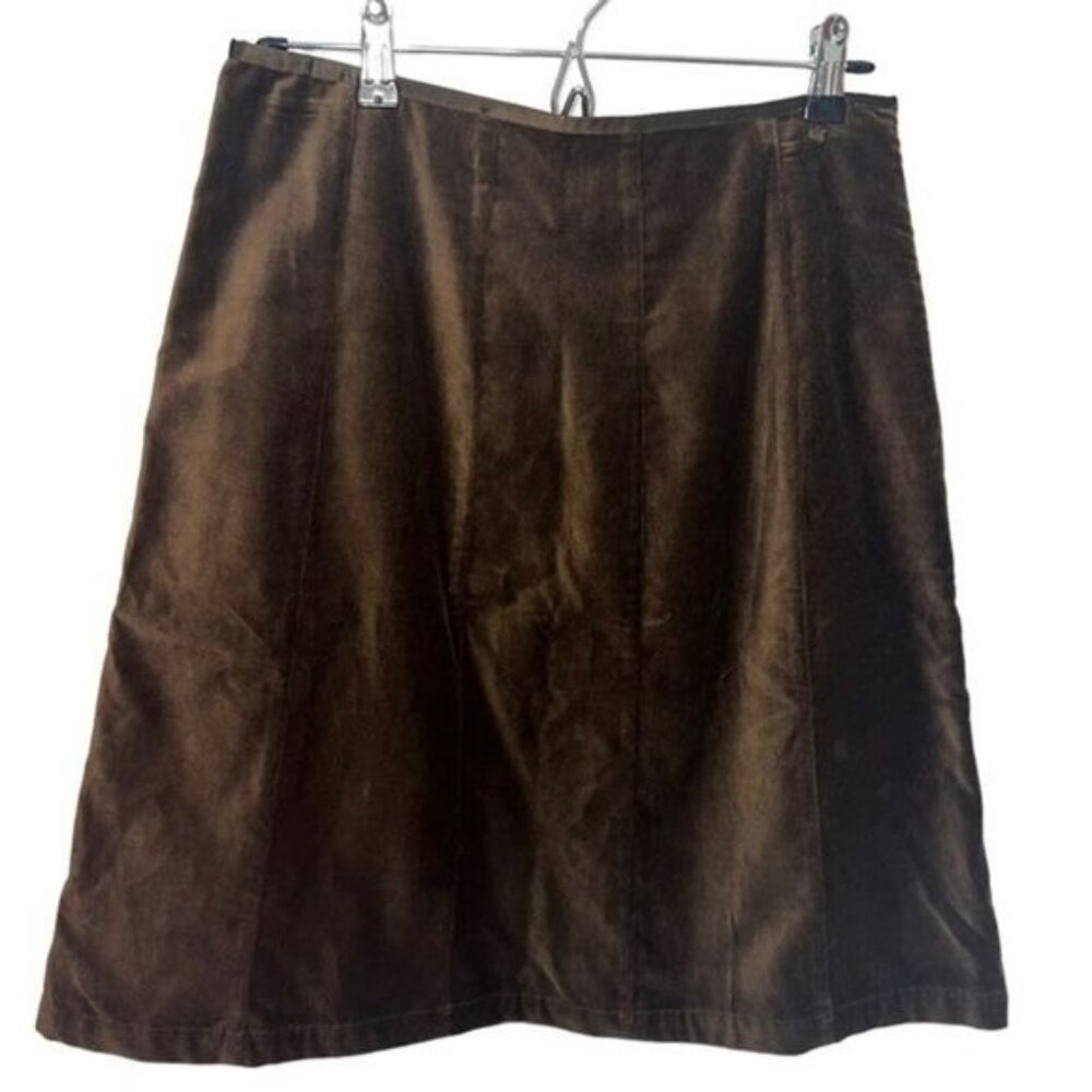 Sundance Brown Velvet A-Line Skirt Womens Size 6